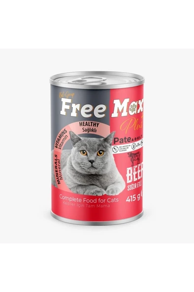 Free Max Beef Sığır Etli Kedi Konservesi Pate 415 gr ürün görseli 1