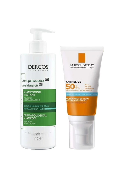 LA ROCHE POSAY Anthelios Spf50+ Güneş Kremi 50 Ml + Vichy Dercos Şampuan 390 Ml ürün görseli 1