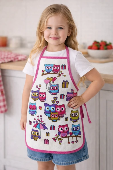 3-5 Yaş Çocuk Mutfak Önlüğü 35x50 cm - Su Geçirmez, Leke Tutmaz, Pamuk Polyester Karışımlı ürün görseli 1
