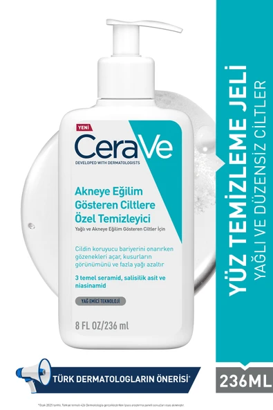 CERAVE Yağlı Ve Düzensiz Cilter Için Yüz Temizleme Jeli 236 Ml 3337875784054 ürün görseli 1