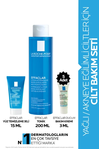 LA ROCHE POSAY Yağlı ve Akneye Eğilimli Ciltler için Cilt Bakım Seti: Tonik&Yüz Temizleme Jeli&Duo Nemlendirici ürün görseli 1