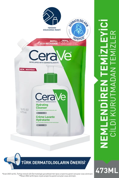 CERAVE Hydrating Cleanser Normal ve Kuru Ciltlere Özel Yüz ve Vücut Nemlendirici Temizleyici Refill ürün görseli 1