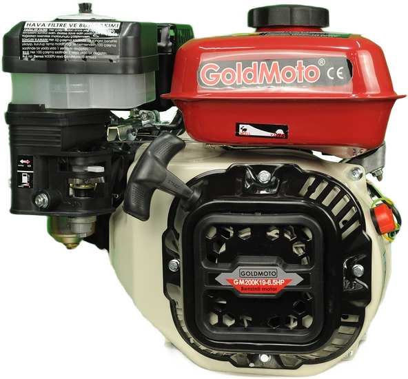 GoldMoto GM200K19 6.5 Hp İpli Krank Mili Kamalı 19mm Benzinli Motor ürün görseli 1