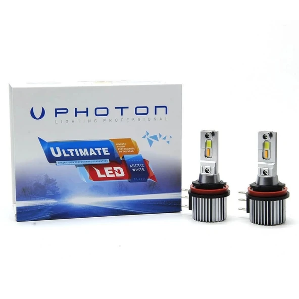 Photon Ultimate H15 Turuncu Gündüz LEDli Fansız LED Ampul | 6000K Beyaz Uzun Far | 12V-24V ürün görseli 1