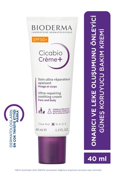 BİODERMA Cicabio Cream+ SPF50+ Onarıcı, Leke Önleyici Güneş Koruyuculu Yüz, Vücut Cica Krem 40 ml ürün görseli 1