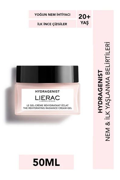 LİERAC Hydragenist Rehydrating Cream Nemlendirici, Işıltı Veren, Cilt Tazeleyen Jel Yüz Kremi 50 ml+20 Yaş ürün görseli 1