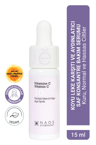 ETAT PUR Pure Active Saf Vitamin C %10 Koyu Leke ve Yaşlanma Karşıtı Aydınlatıcı Konsantre Bakım Serumu 15ML ürün görseli 1