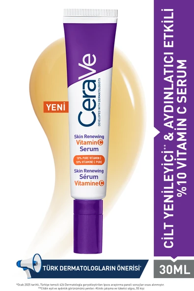 CERAVE Skin Renewing Cilt Yenileyici & Aydınlatıcı Etkili C Vitamini Yüz Serumu 30 ml ürün görseli 1