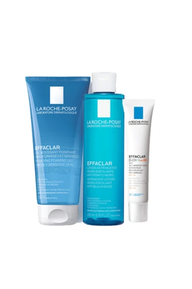LA ROCHE POSAY Effaclar Güneş Korumalı Akne Bakım Seti | Effaclar Duo Spf 30 Jel Tonik Orijinal Boy Set ürün görseli 1