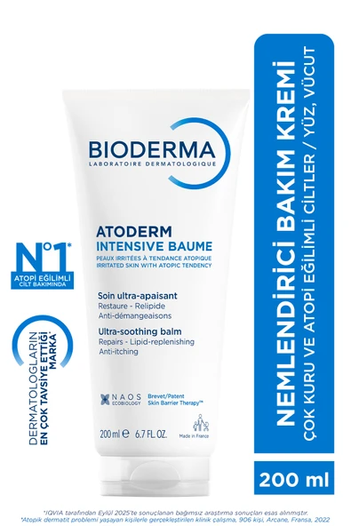BİODERMA Atoderm Intensive Balm Çok Kuru Atopi Eğilimli Cilt Nemlendirici Onarıcı Krem Yetişkin, Çocuk 200 ml ürün görseli 1