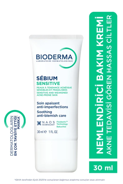 BİODERMA Sebium Sensitive Hassas ve Akne Eğilimli Ciltler, Kızarıklık Karşıtı Nemlendirici Bakım Kremi 30 ml ürün görseli 1