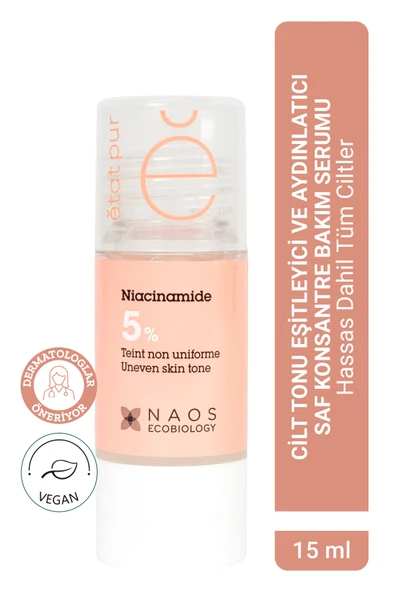 ETAT PUR Pure Active Niacinamide %5 Cilt Tonu Eşitleyici Tüm Ciltler Aydınlatıcı Konsantre Bakım Serumu 15ML ürün görseli 1