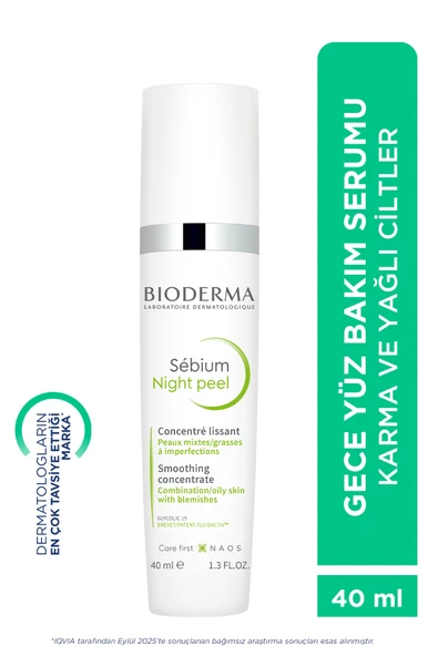 BİODERMA Sebium Night Peel Yağlı Akne Eğilimli Ciltler Glikolik Asit İçeren Peeling Etkili Gece Serumu 40 ml ürün görseli 1