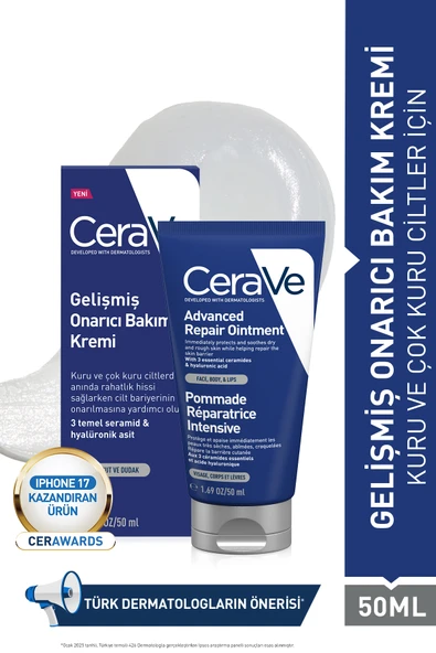 CERAVE Kuru Ciltler İçin Gelişmiş Onarıcı Bakım Kremi 50 ml ürün görseli 1