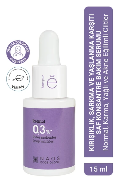ETAT PUR Pure Active Retinol %0,3 Derin Kırışıklık, Sarkma ve Yaşlanma Karşıtı Konsantre Bakım Serumu 15 ML ürün görseli 1