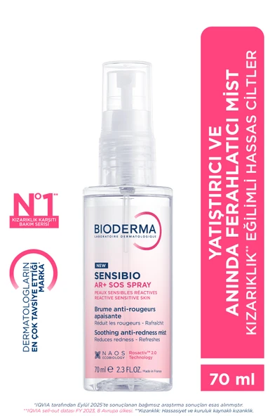 BİODERMA Sensibio AR SOS Spray Hassas Ciltler Kızarıklık Karşıtı Anında Yatıştırıcı, Soğutucu Sprey 70 ML ürün görseli 1
