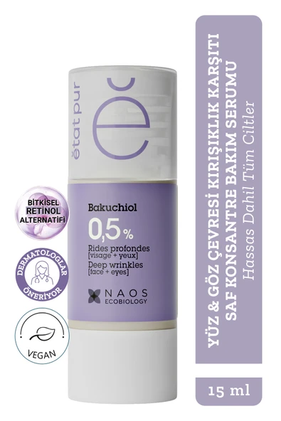 ETAT PUR Bakuchiol %0,5 Kırışıklık Karşıtı Serum 15ML | Hassas Ciltler için Retinol Alternatifi ürün görseli 1