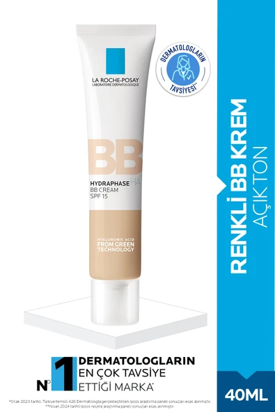 LA ROCHE POSAY Hydraphase Ha Bb Cream Light (spf15) 40 ml - Renkli Nemlendirici 3337875794091 ürün görseli 1