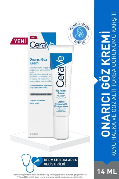 CERAVE Koyu Halka ve Göz Altı Torba Görünümü Karşıtı Onarıcı Göz Kremi 14 ml ürün görseli 1