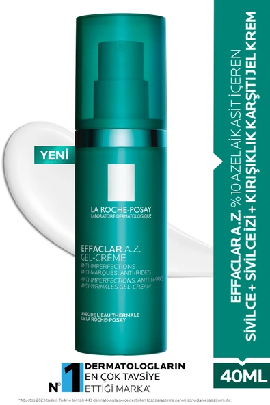 LA ROCHE POSAY Effaclar A.Z. %10 Azelaik Asit İçeren & İzi & Kırışıklık Karşıtı Jel Krem 40ml ürün görseli 1