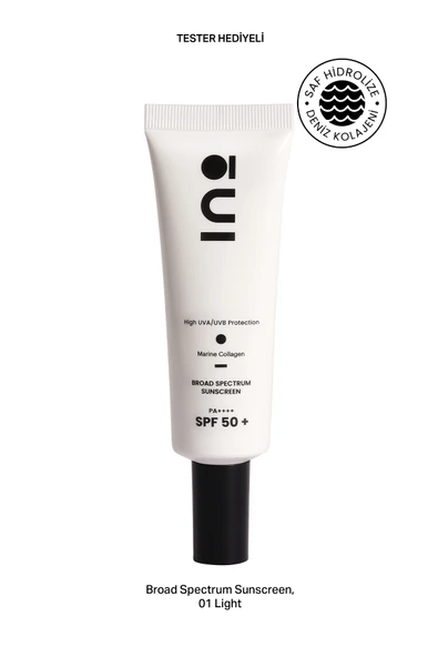 İNOBEAUTY Nemlendirici Güneş Kremi SPF+50 01 LIGHT Cilt Tonu Eşitleyici (Saf Kolajen) ürün görseli 1