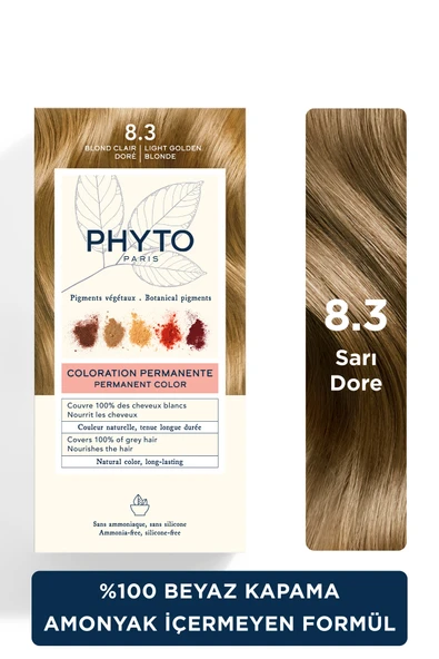 PHYTO Color Amonyaksız Kalıcı Doğal Içerikli Bitkisel Saç Boyası 8.3 Sarı Dore ürün görseli 1
