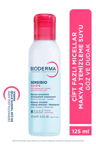 BİODERMA Sensibio H2O Eye Hassas Ciltler Çift Fazlı Micellar Göz ve Dudak Makyaj Temizletici 125 ML ürün görseli 1