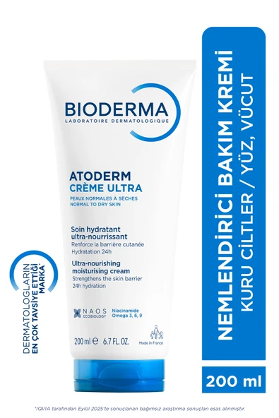 BİODERMA Atoderm Cream Ultra Kuru Ciltler Bebek, Çocuk & Yetişkin Nemlendirici Yüz, Vücut Bakım Kremi 200 ml ürün görseli 1