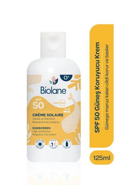 BİOLANE SPF50 Güneş Koruyucu Krem (125ml) - Yüksek korumalı, kokusuz, suya dayanıklı ve okyanus dostu ürün görseli 1