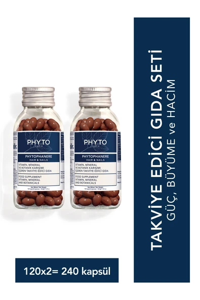 PHYTO Phytophanere Saç, Tırnak ve Cilt için Takviye Edici Gıda 120 Kapsül 2'li Set ürün görseli 1