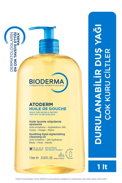 BİODERMA Atoderm Shower Oil Kuru Cilt Bebek Çocuk Yetişkin Nemlendirici Temizleyici Duş Yağı Niasinamid 1 Lt ürün görseli 1