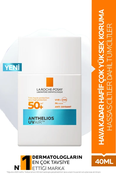 LA ROCHE POSAY Anthelios Uvair SPF50+ Hava Kadar Hafif Tüm Ciltler İçin Yüz Güneş Kremi 40ML 3337875917810 ürün görseli 1