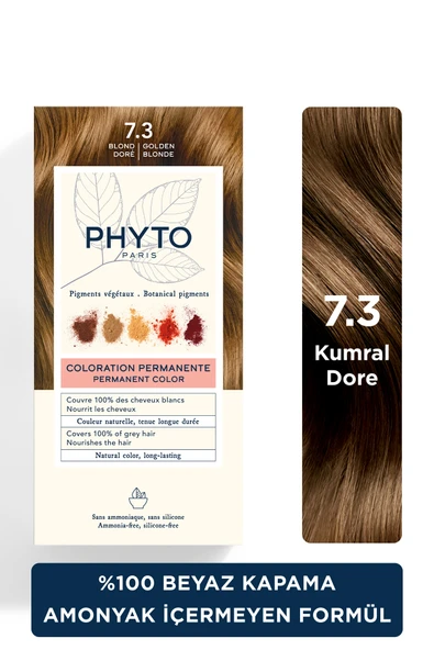 PHYTO Color Amonyaksız Kalıcı Doğal Içeirkli Bitkisel Saç Boyası 7.3 Kumral Dore ürün görseli 1