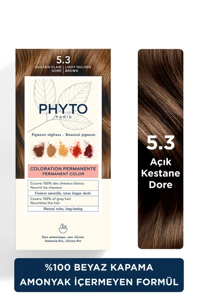 PHYTO Color Amonyaksız Kalıcı Doğal Içerikli Bitkisel Saç Boyası 5.3 Açık Kestane Dore ürün görseli 1