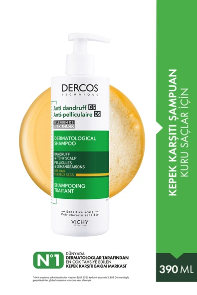 VİCHY Dercos Anti Dandruff Kuru Saçlar için Kepek Karşıtı Şampuan 390 ml ürün görseli 1