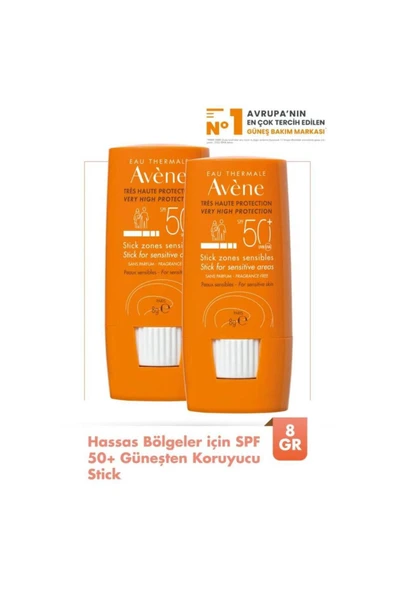 AVENE Hassas Bölgeler İçin Stick Güneş Kremi Spf50 8G 2 Adet ürün görseli 1