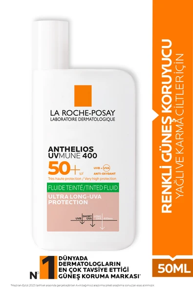 LA ROCHE POSAY Anthelios Uvmune 400 Oil Control Fluid Renkli Güneş Kremi Spf50+ 50ml ürün görseli 1