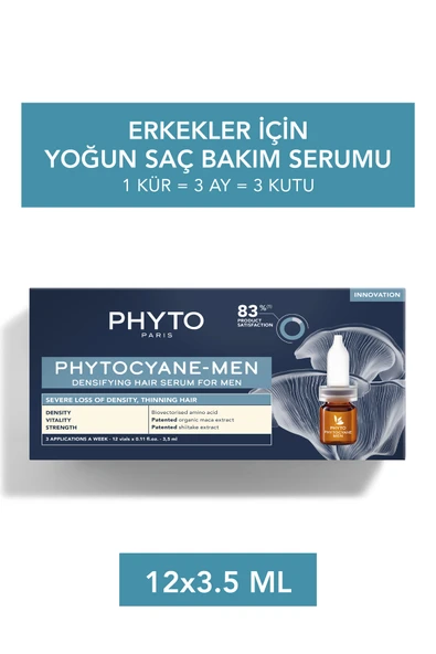 PHYTO Cyane Men Erkek Tipi Saç Dökülmesi Yardımcı Bakım Serumu 12 X 3.5 ml ürün görseli 1