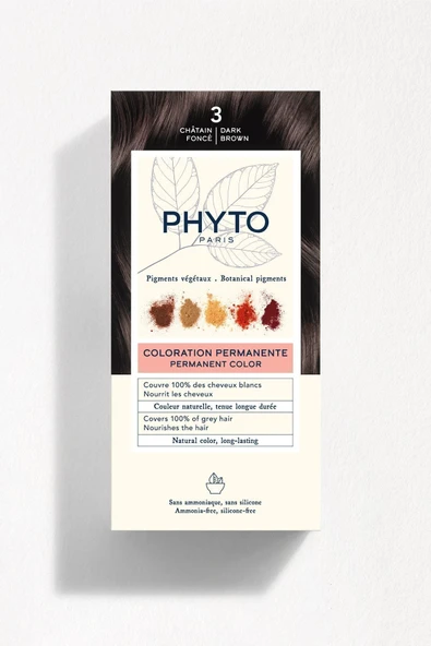 PHYTO Phytocolor 3 Koyu Kestane Amonyaksız Kalıcı Bitkisel Saç Boyası ürün görseli 1