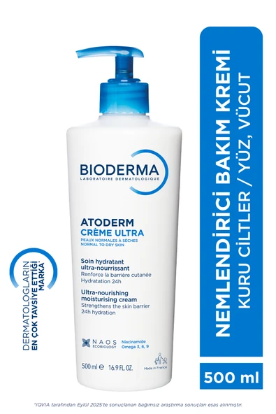 BİODERMA Atoderm Cream Ultra Kuru Ciltler Bebek, Çocuk, Yetişkin Nemlendirici Yüz, Vücut Bakım Kremi 500 ml ürün görseli 1