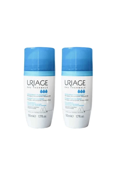 URİAGE Eau Thermale Power3 Terlemeyi Azaltıcı Alkolsüz Deodorant Roll-on 2x50ml ürün görseli 1