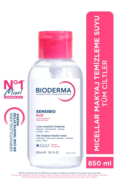 BİODERMA Sensibio H2O Hassas ve Normal Ciltler için Micellar Arındırıcı Makyaj Temizleme Suyu 850 ML ürün görseli 1
