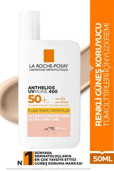 LA ROCHE POSAY Anthelios UVMUNE 400 İnvisible Fluid Renkli Güneş Koruyucu SPF50+ 50ml ürün görseli 1