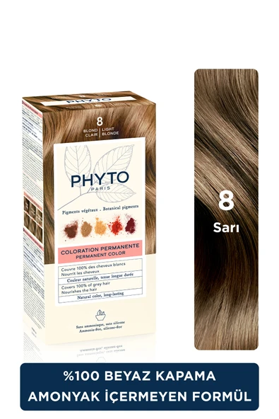 PHYTO Color Amonyaksız Kalıcı Doğal Içerikli Bitkisel Saç Boyası 8 Sarı ürün görseli 1