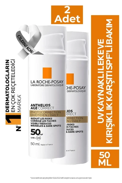 LA ROCHE POSAY Anthelios Age Correct Daily Light Spf50 Cream 50 ml 2 Adet ürün görseli 1