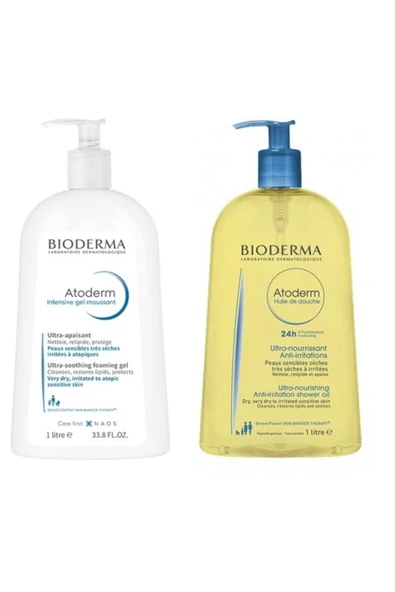 BİODERMA Atoderm Intensive Foaming Gel 1000 Ml+ Atoderm Huile De Douche Shower Oil 1000 Ml ürün görseli 1