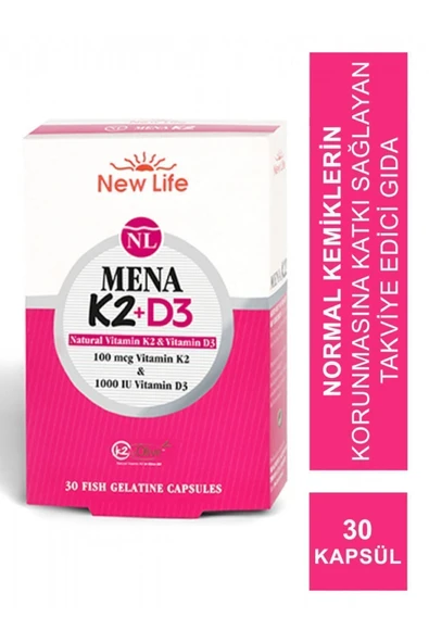 NEW LİFE Mena K2 D3 Vitamini 30 Kapsül ürün görseli 1