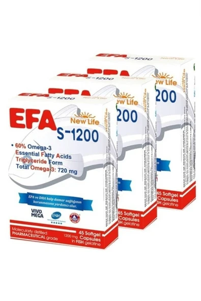 NEW LİFE Efa Omega3 S-1200 45 Kapsül 3 Adet ürün görseli 1