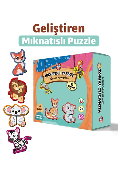 Çocuk Akademi Mıknatıs Özellikli Eğlenceli Puzzle Orman Hayvanları ürün görseli 1