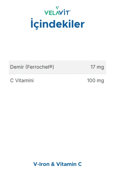 VELAVİT V-Iron & Vitamin C - Resim 2